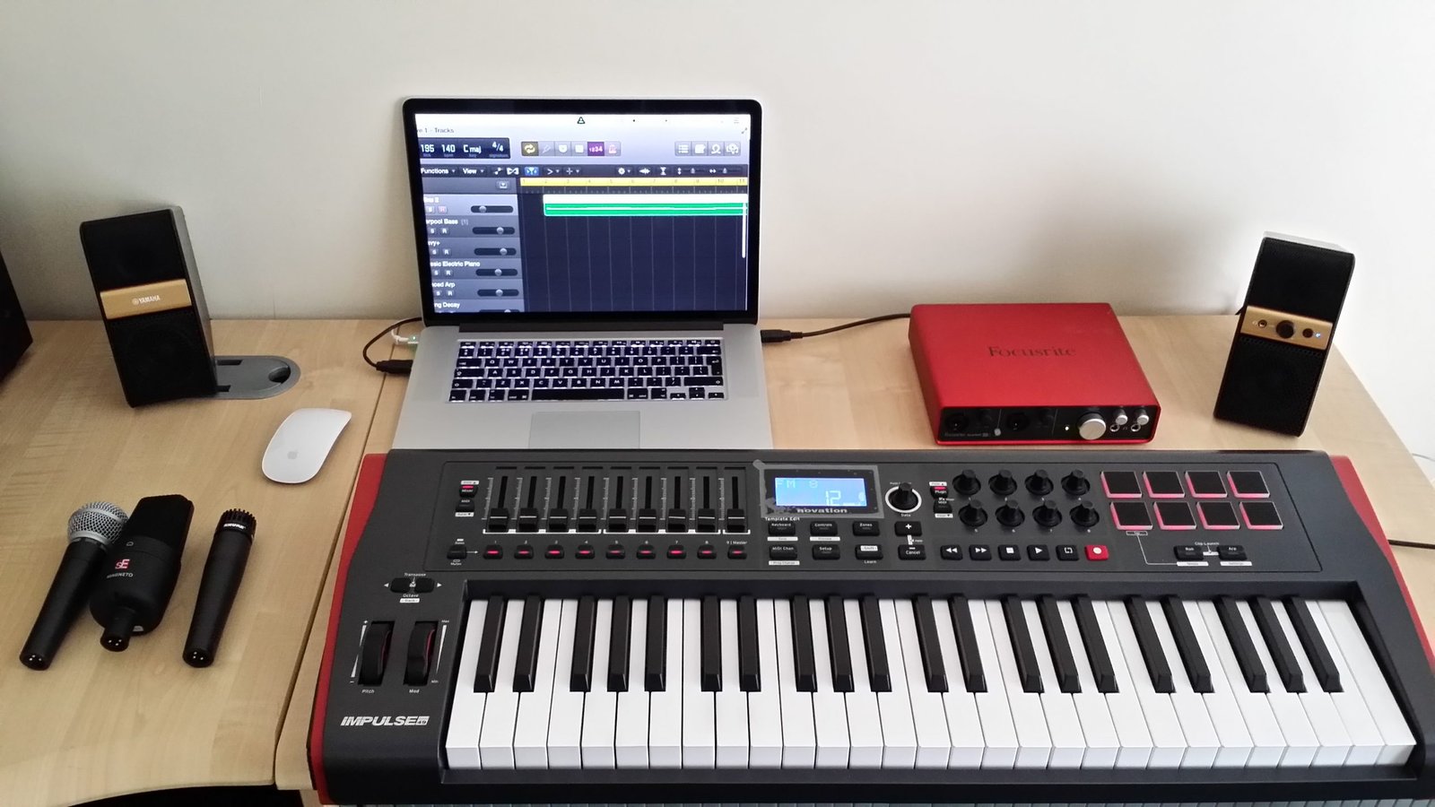 Laptop keyboard mic speakers set up Global Music Visions