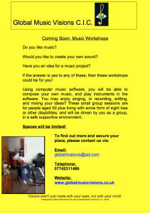 Music Workshops poster for Global Music Visions