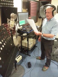 Richard reading scrips in the studio, for the Conan Doyle Collection